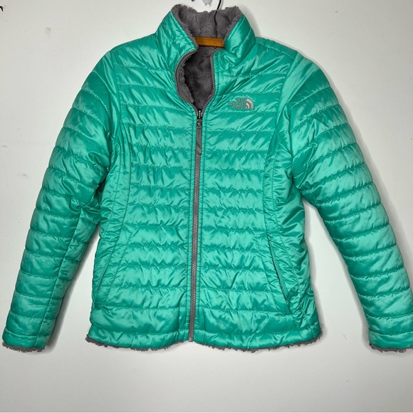 North Face Mossbud reversible girls jacket 14/16 - Picture 2 of 12